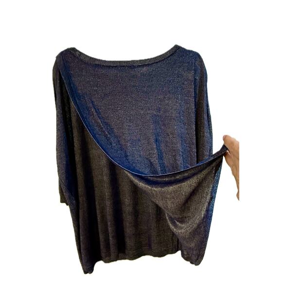WHBM Boxy Layer Navy Shimmer Pullover Poncho Sweater Size XS (Runs Large)πβ¨π - Picture 11 of 16